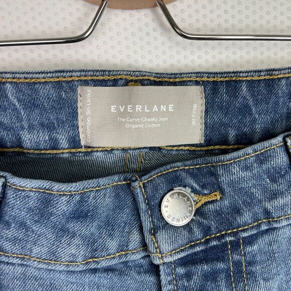 Everlane The Original Curvy Cheeky High Rise Straight Leg Jean Stone Washed 30 - Picture 8 of 9